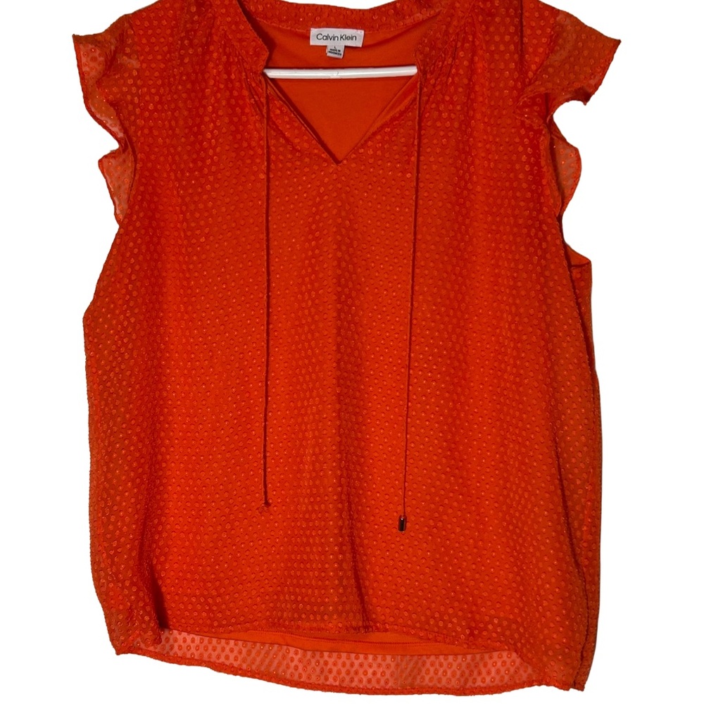 Calvin Klein Women's Vibrant‎ Orange Blouse